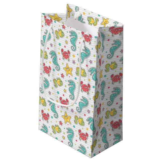 pattern of sea creatures small gift bag (Back Angled)