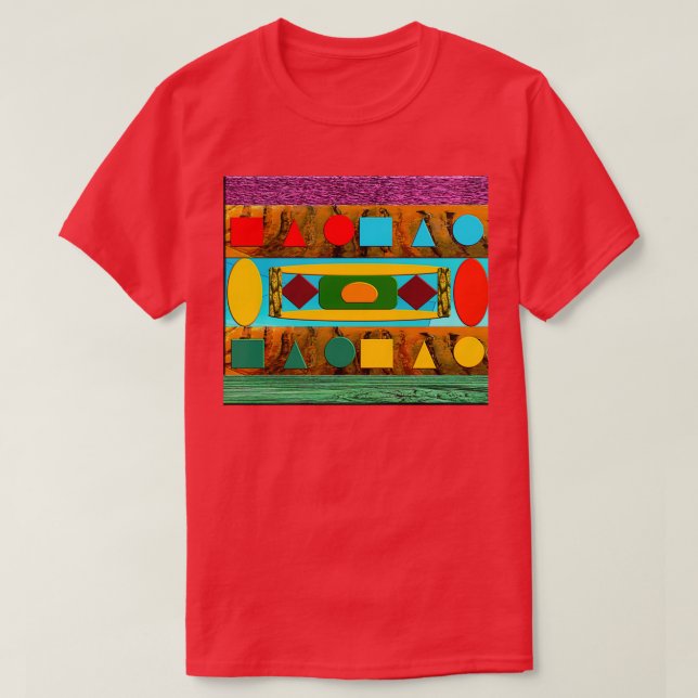 Pattern of shapes and warm materials filled with l T-Shirt (Design Front)