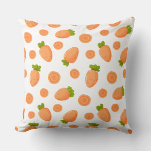 Pattern of small carrots and slices cushion