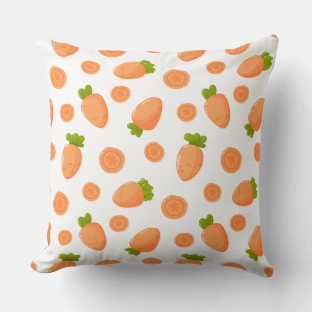 Pattern of small carrots and slices cushion (Front)