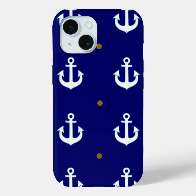 pattern of small white anchors Case-Mate iPhone case (Back)