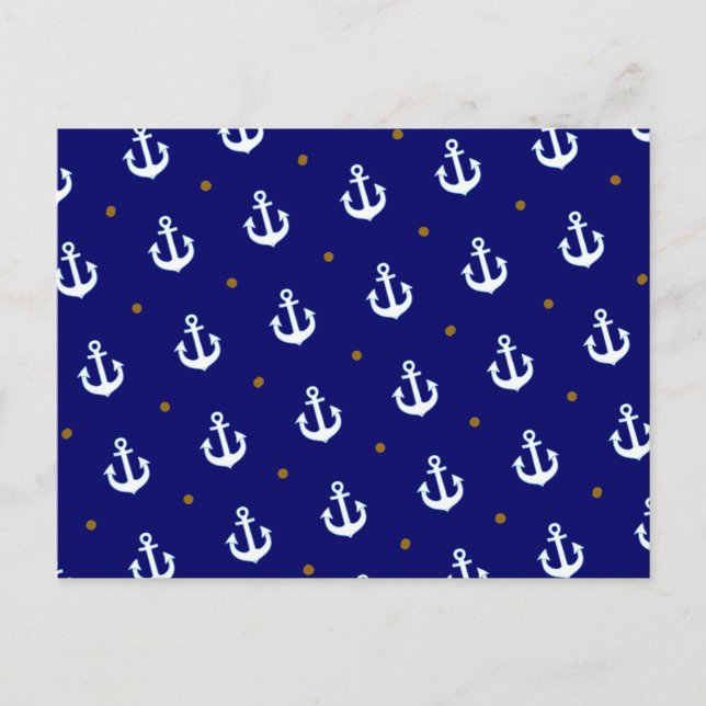 pattern of small white anchors postcard (Front)