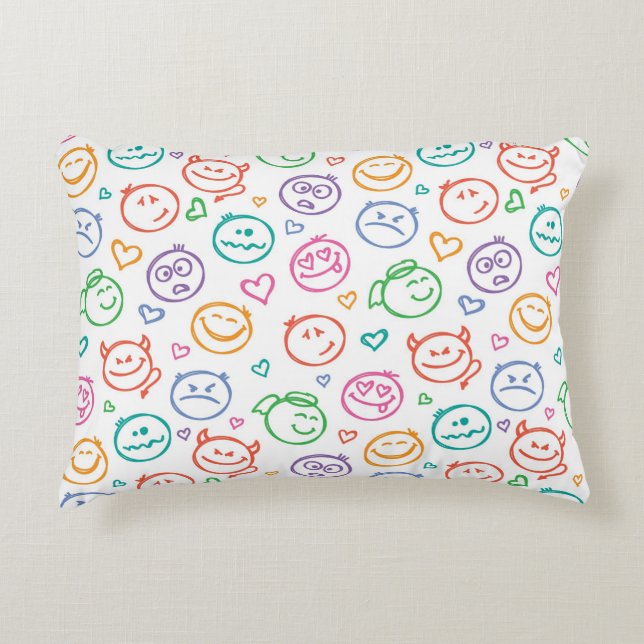pattern of smiles decorative cushion (Front)