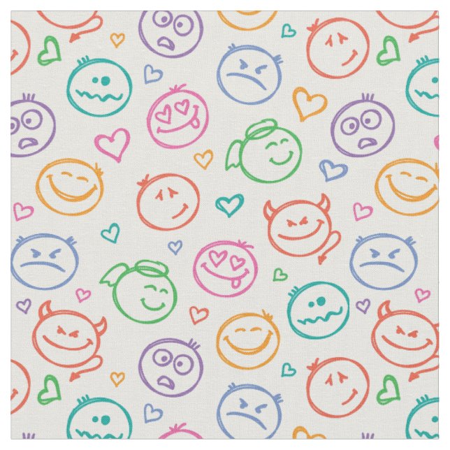 pattern of smiles fabric (Close Up)