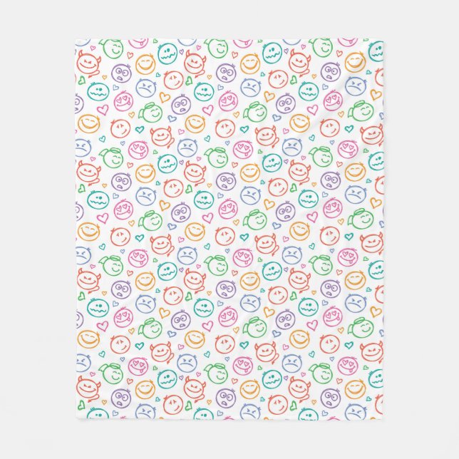 pattern of smiles fleece blanket (Front)