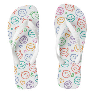 pattern of smiles flip flops