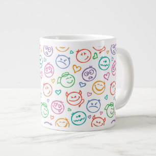 pattern of smiles large coffee mug