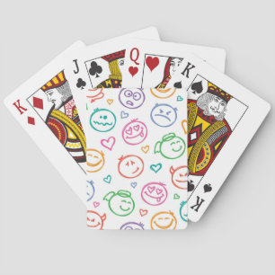 pattern of smiles playing cards