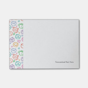 pattern of smiles post-it notes