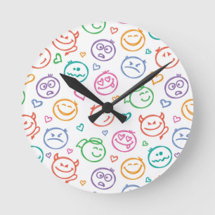 pattern of smiles round clock