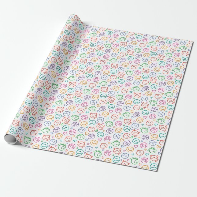pattern of smiles wrapping paper (Unrolled)