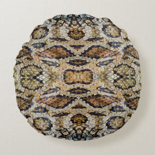pattern of snake skin. Vintage animal print Round Cushion
