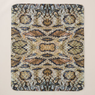 pattern of snake skin. Vintage animal print Sherpa Blanket