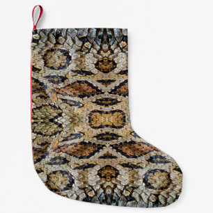 pattern of snake skin. Vintage animal print Small Christmas Stocking