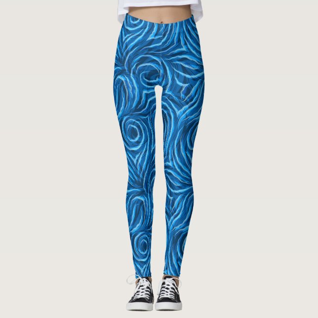 Pattern of spirals and smooth wavy lines leggings (Front)