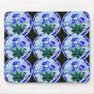 pattern of stained glass flowers mousepad