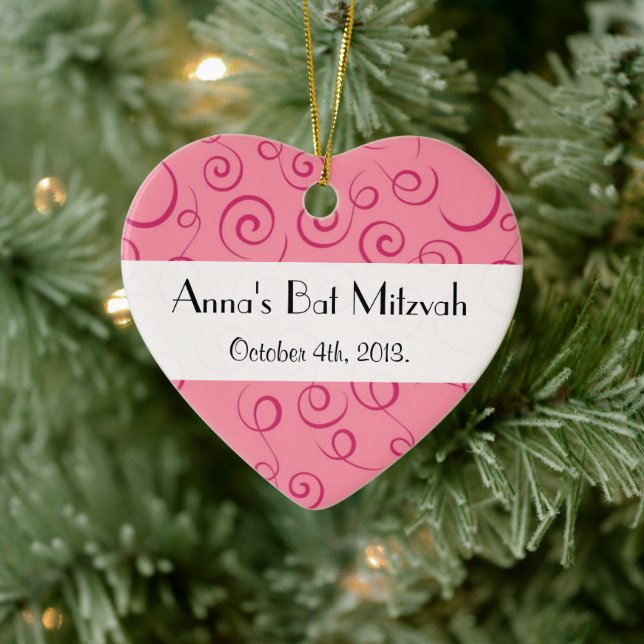 Pattern Of Swirls, Swirl Pattern, Bat Mitzvah Ceramic Tree Decoration (Tree)