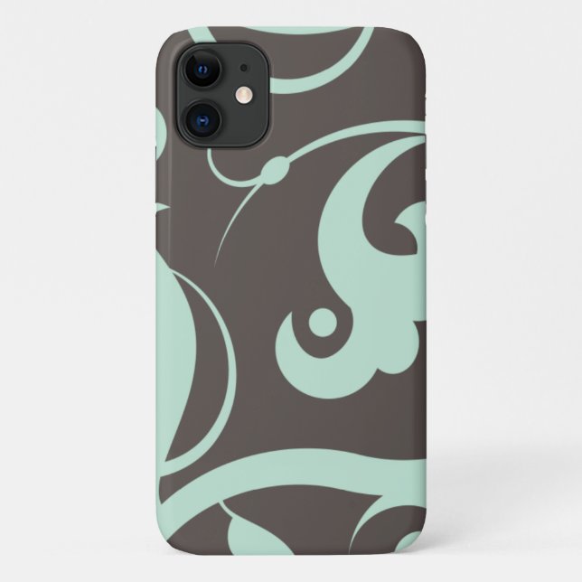 Pattern Of Swirls, Swirl Pattern, Green, Grey Case-Mate iPhone Case (Back)