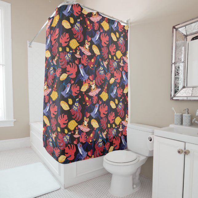 Pattern Of The Lovers Frogs Shower Curtain (In Situ)