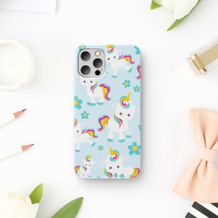 Pattern Of Unicorns, Cute Unicorns, Flowers
