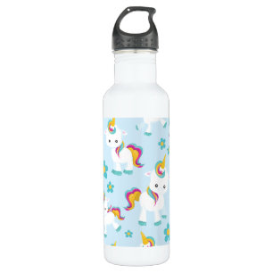 Pattern Of Unicorns, Cute Unicorns, Flowers 710 Ml Water Bottle