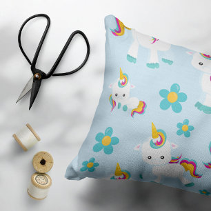 Pattern Of Unicorns, Cute Unicorns, Flowers Pillowcase