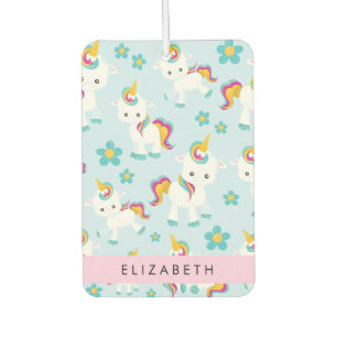 Pattern Of Unicorns, Cute Unicorns, Your Name Car Air Freshener