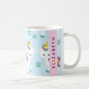 Pattern Of Unicorns, Cute Unicorns, Your Name Coffee Mug