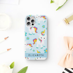 Pattern Of Unicorns, Cute Unicorns, Your Name iPhone 16 Case