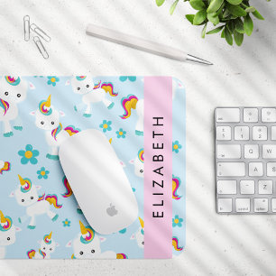 Pattern Of Unicorns, Cute Unicorns, Your Name Mouse Mat