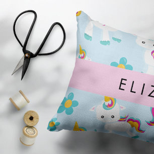 Pattern Of Unicorns, Cute Unicorns, Your Name Pillowcase
