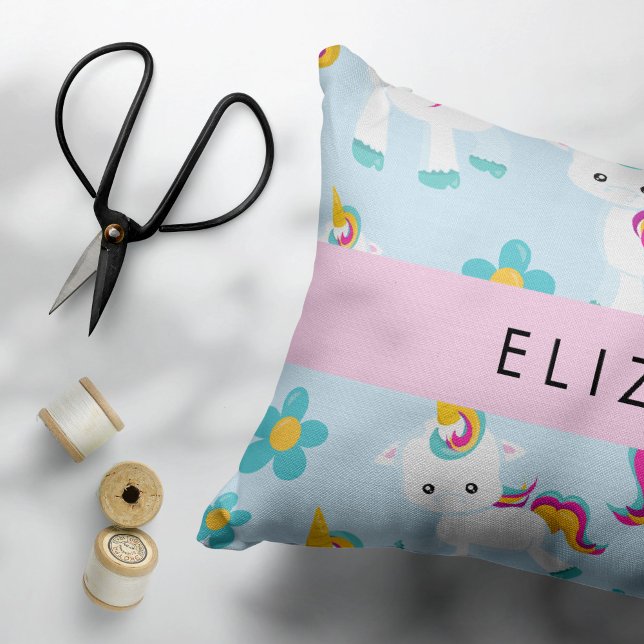 Pattern Of Unicorns, Cute Unicorns, Your Name Pillowcase (Creator Uploaded)