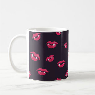 Pattern Of Vampire Lips And Fangs Coffee Mug