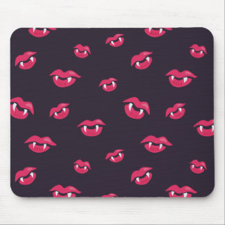 Pattern Of Vampire Lips And Fangs Mouse Mat