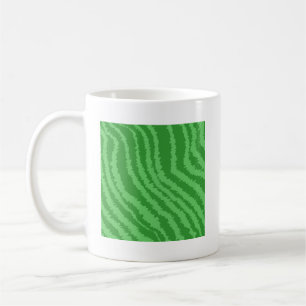 Pattern of Wavy Green Stripes. Coffee Mug