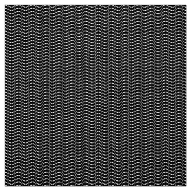 Pattern of Wavy Hearts in black and white colour Fabric (Swatch)