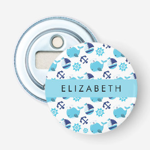 Pattern Of Whales, Blue Whales, Your Name Bottle Opener