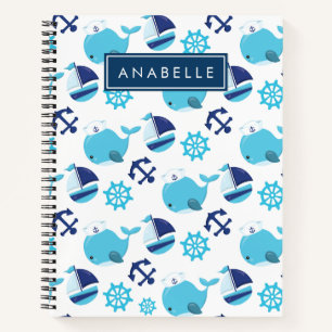 Pattern Of Whales, Blue Whales, Your Name Notebook