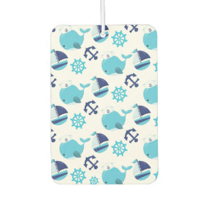 Pattern Of Whales, Cute Whales, Blue Whales Car Air Freshener