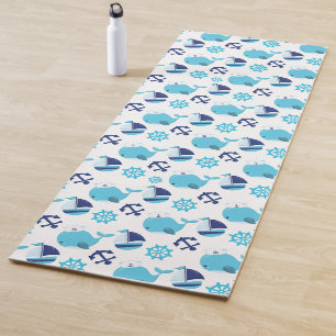Pattern Of Whales, Cute Whales, Blue Whales Yoga Mat