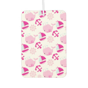 Pattern Of Whales, Cute Whales, Pink Whales Car Air Freshener