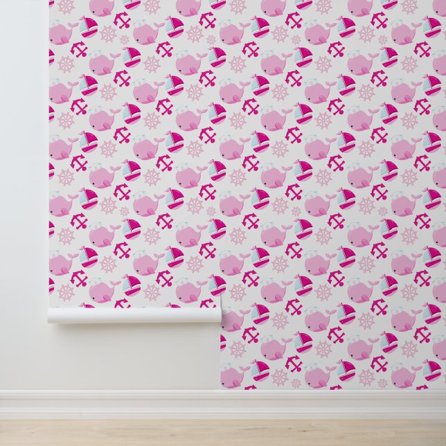 Pattern Of Whales, Cute Whales, Pink Whales Wallpaper (Application)
