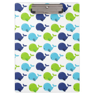 Pattern Of Whales, Cute Whales, Sea Animals Clipboard