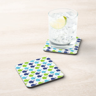 Pattern Of Whales, Cute Whales, Sea Animals Coaster