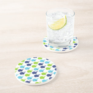 Pattern Of Whales, Cute Whales, Sea Animals Coaster