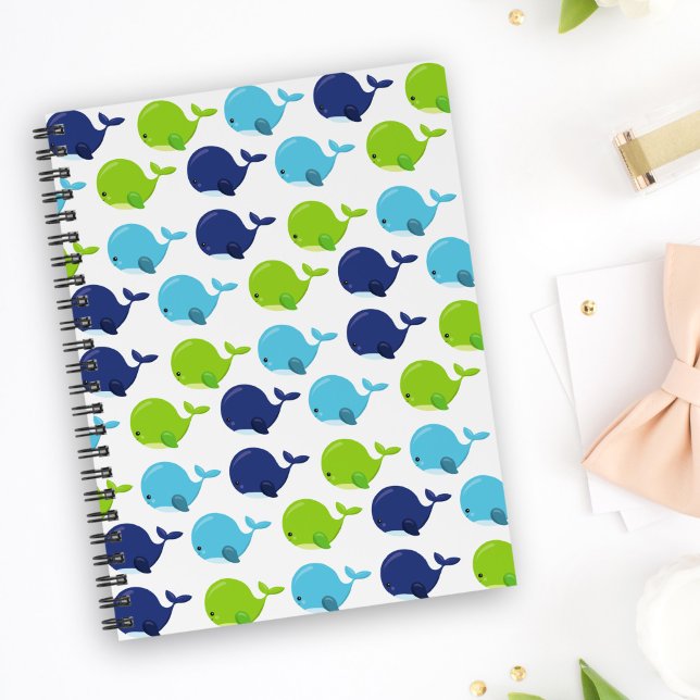 Pattern Of Whales, Cute Whales, Sea Animals Notebook (Creator Uploaded)