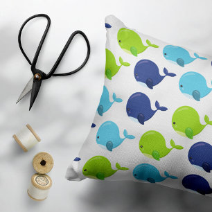 Pattern Of Whales, Cute Whales, Sea Animals Pillowcase