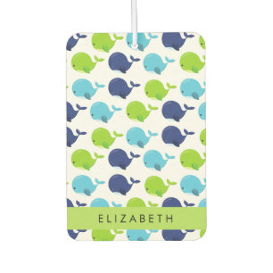 Pattern Of Whales, Cute Whales, Your Name Car Air Freshener