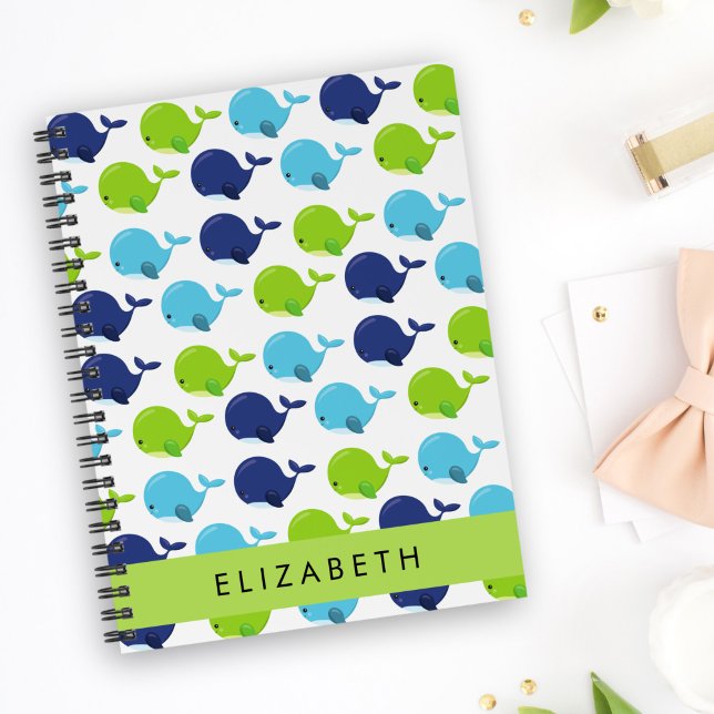 Pattern Of Whales, Cute Whales, Your Name Planner (Creator Uploaded)