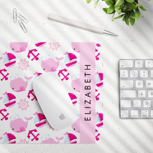 Pattern Of Whales, Pink Whales, Your Name Mouse Mat